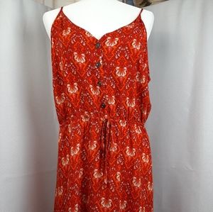 NWOT Red and Orange Sundress XXL 100% cotton